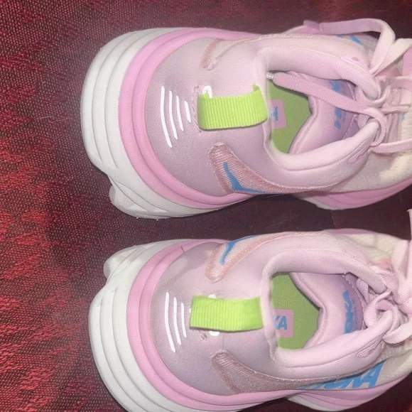 Hoka Pink and White Athletic Sneakers - Picture 4 of 9